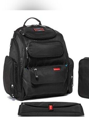 Bag Nation Diaper Bag Backpack with Stroller Straps, Changing Pad + Sundry Bag